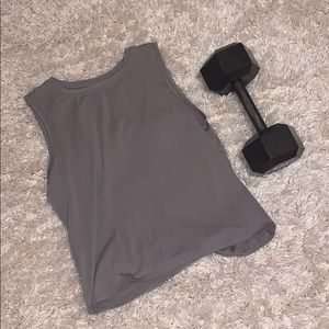 Grey Open Back Athleta Workout Top